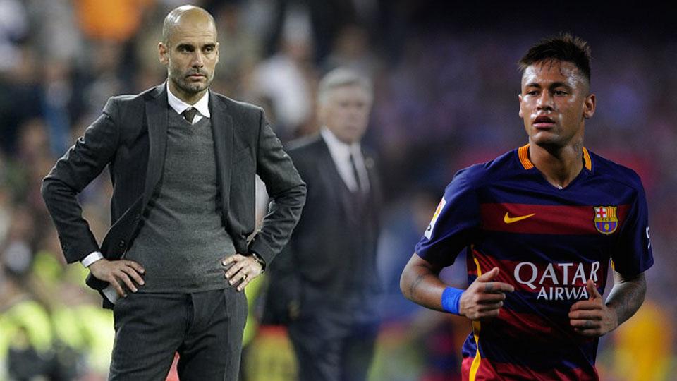 Pep Guardiola dan Neymar. - INDOSPORT